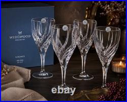 Wedgwood Elegance Crystal Red Wine Glasses Set of 4 NIB 24% Lead Stemware