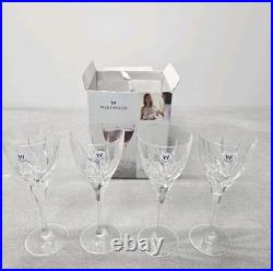 Wedgwood Elegance Crystal Red Wine Glasses Set of 4 NIB 24% Lead Stemware