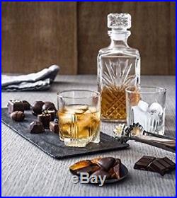 Whiskey Glasses Set 7 Old Fashioned Crystal Drinking Cups & Bottle Design Beaker