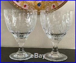 William Yeoward Fern Set of 2 Water Goblet Glasses in The Original Box