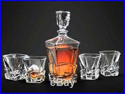Wine Decanter Whiskey Glasses Crystal Clear Set 5 Piece Diswasher Safe Glassware