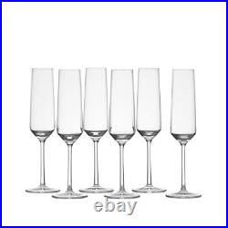 Zwiesel Glas Tritan Glassware 7.3-Ounce Set of 6 Champagne Flute with Efferve